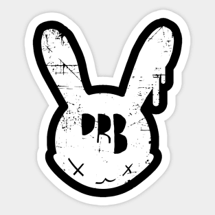 White Distress Bunny Icon Sticker